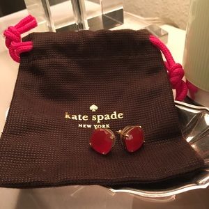 kate spade ♠️ square stud earrings red